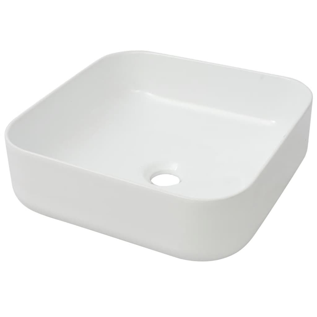 Basin Square Ceramic White 39x39x13.5 cm Price
