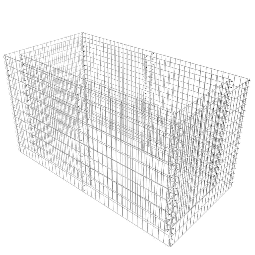 Gabion Raised Bed Steel 180x90x100 cm Silver Price