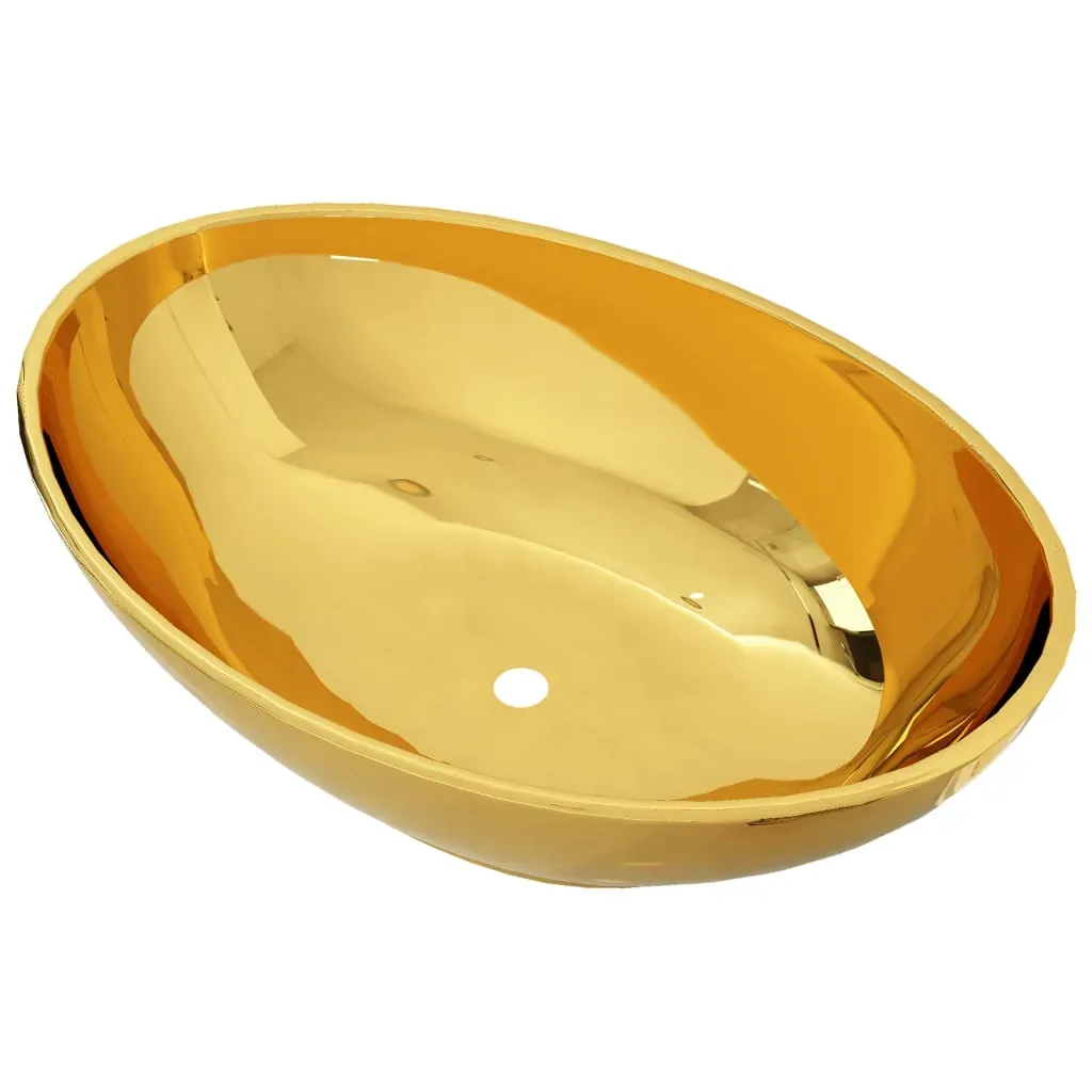 Wash Basin 40x33x13.5 cm Ceramic Gold Price