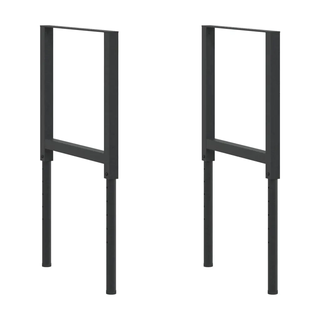 Adjustable Work Bench Frames 2 pcs Metal 55x(69-95.5) cm Black Price