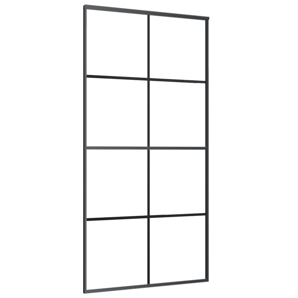 Sliding Door Frosted ESG Glass and Aluminium 102.5x205 cm Black Price