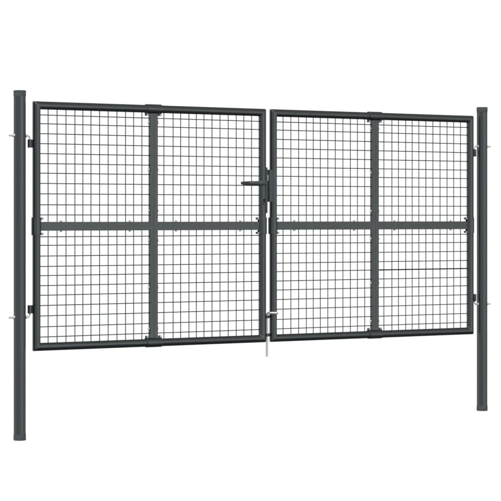 Mesh Garden Gate Anthracite 300x175 cm Galvanised Steel Price