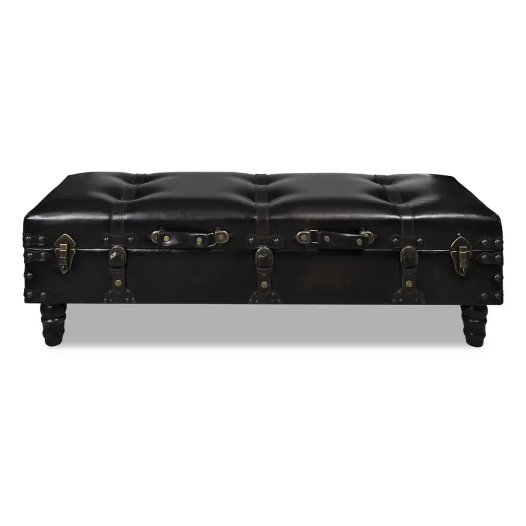 Long Storage Bench Brown MDF and Leather Price