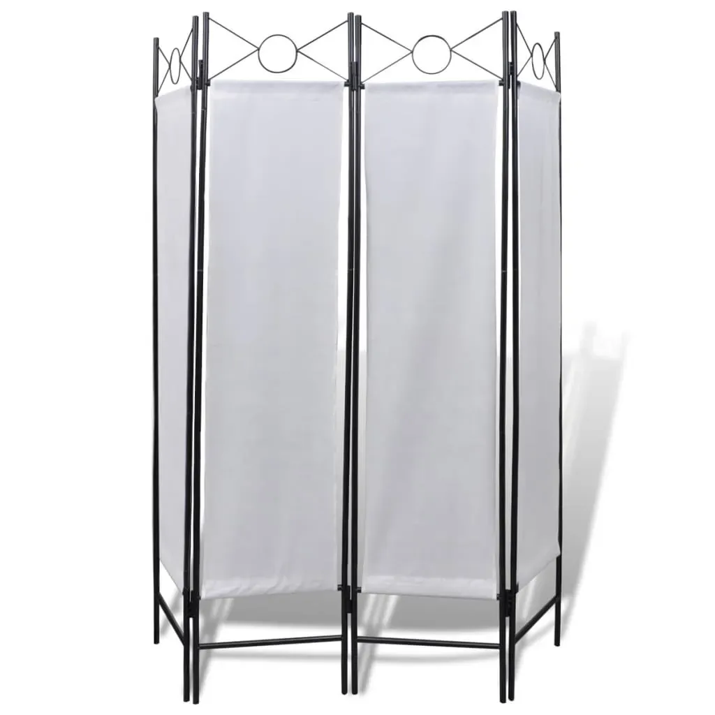 4-Panel Room Divider Privacy Folding Screen White 160 x 180 cm Price