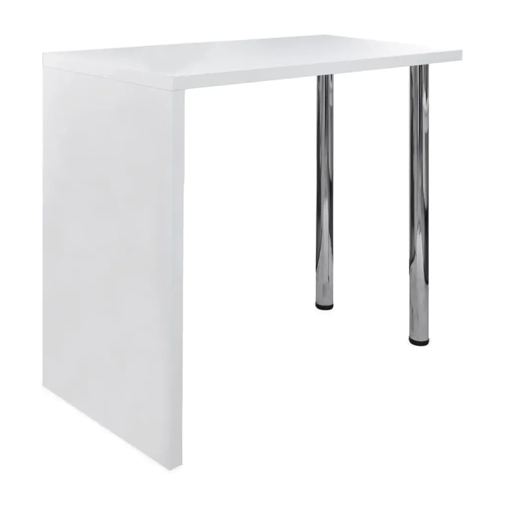 Bar Table MDF with 2 Steel Legs High Gloss White Price