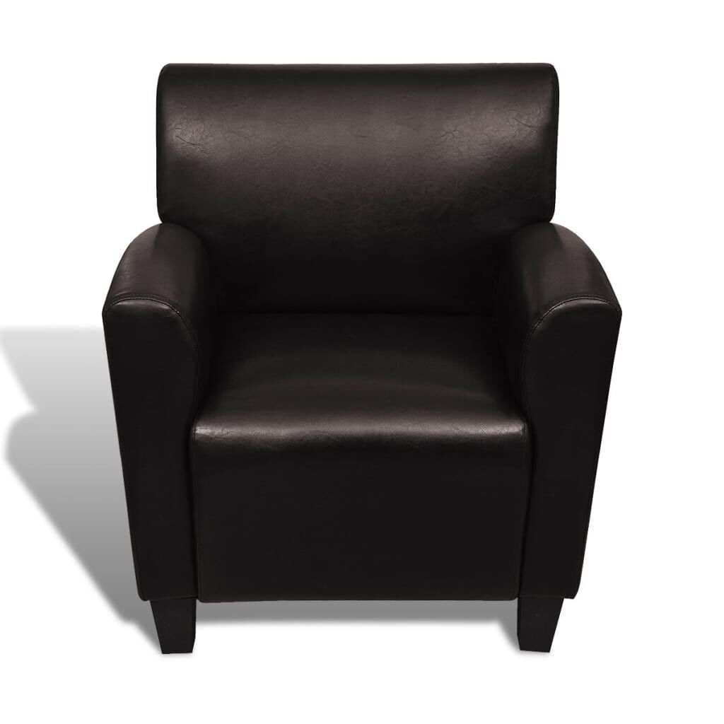 Sofa Chair Dark Brown Faux Leather Price