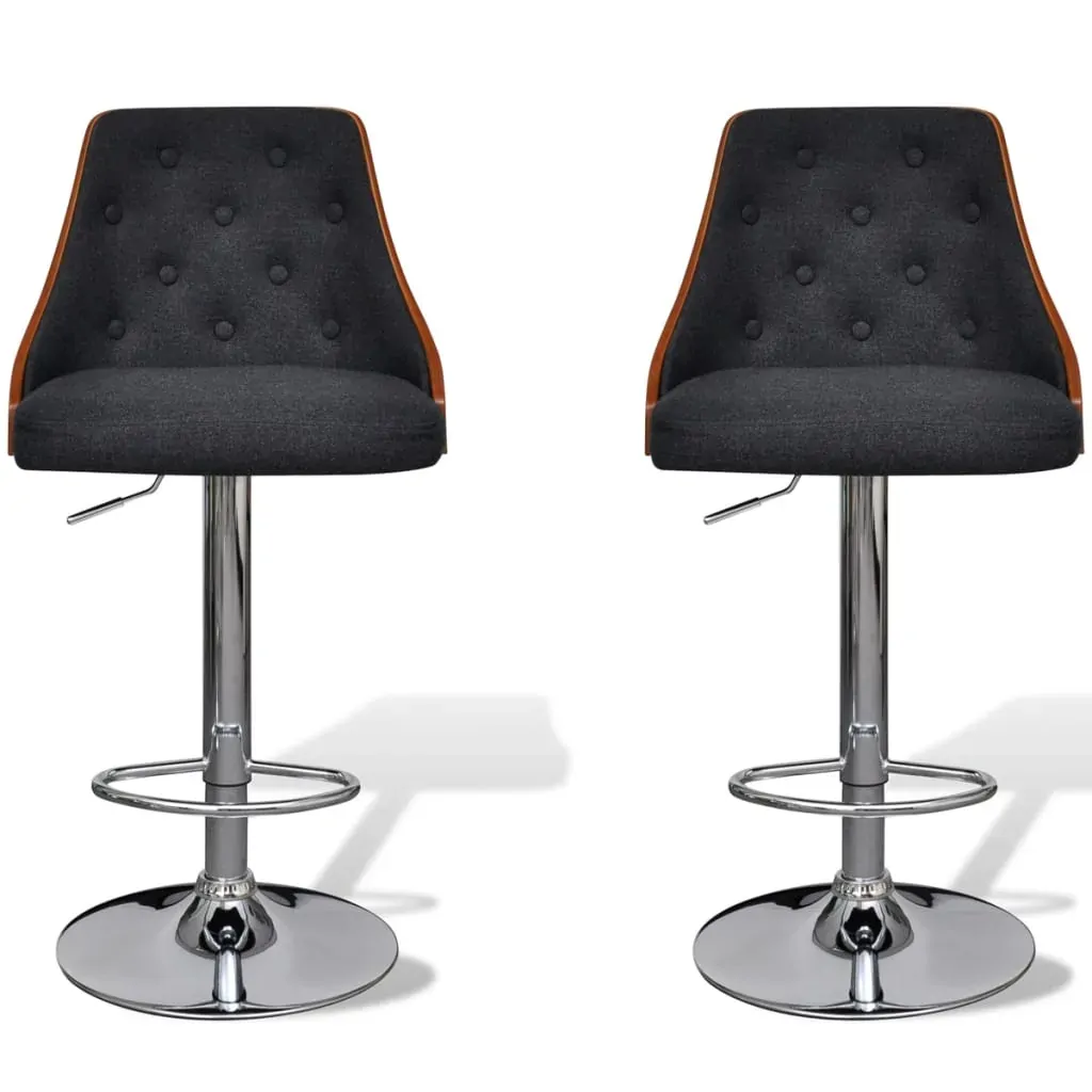 Bar Stools 2 pcs Bent Wood and Fabric Price