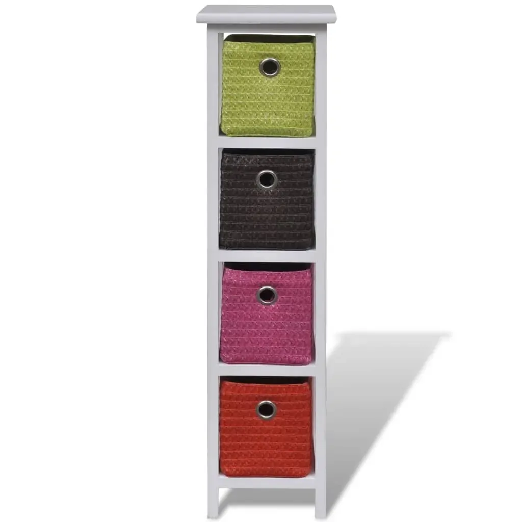 Storage Rack with Multi-colour Baskets Paulownia Wood Price