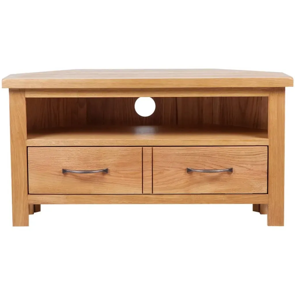 TV Cabinet with Drawer 88 x 42 x 46 cm Solid Oak Wood Price