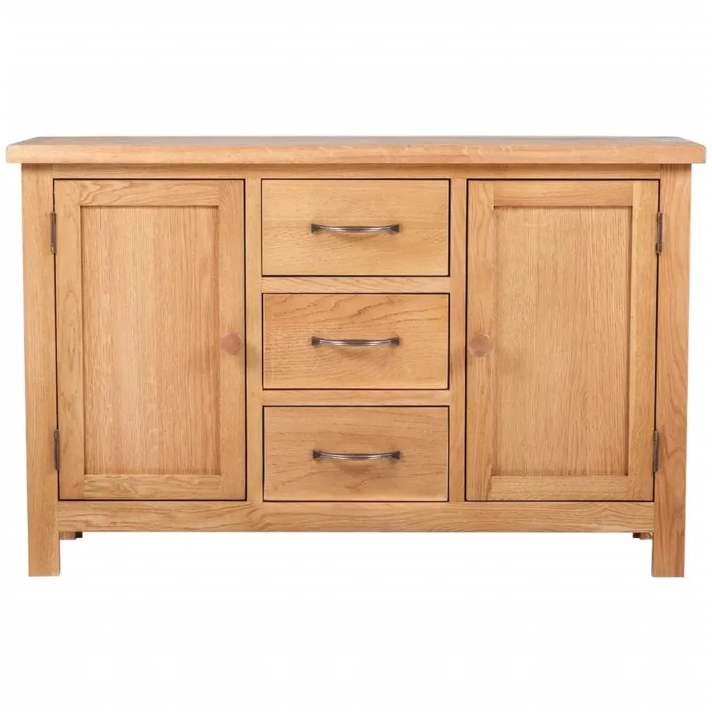 Sideboard with 3 Drawers 110x33.5x70 cm Solid Oak Wood Price