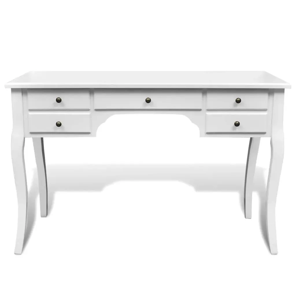 Wooden French Desk with Curved Legs and 5 Drawers Price