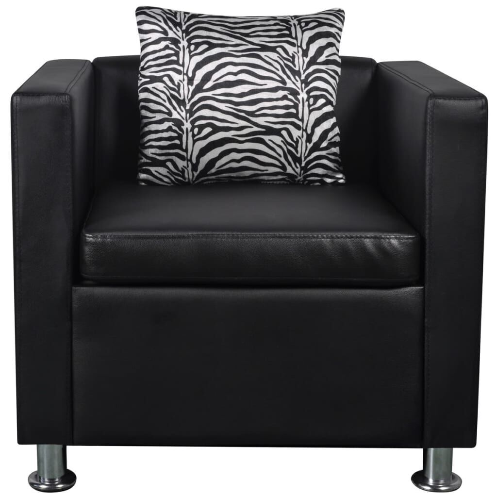 Armchair Black Faux Leather Price