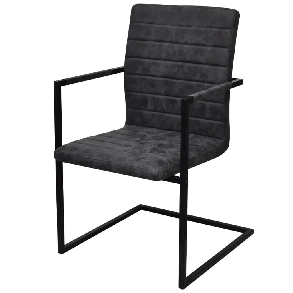 Cantilever Dining Chairs 2 pcs Black Faux Leather Price