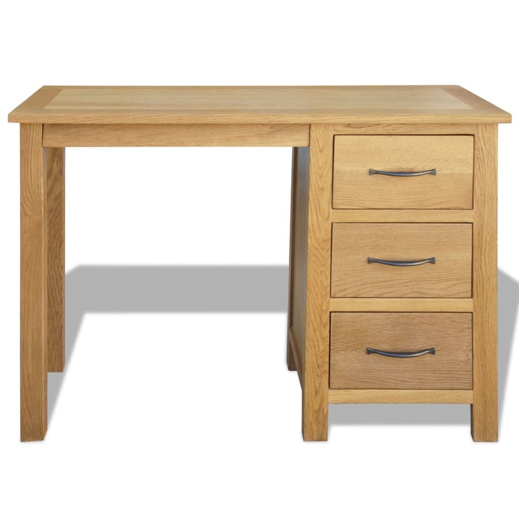 Desk with 3 Drawers 106x40x75 cm Solid Oak Wood Price