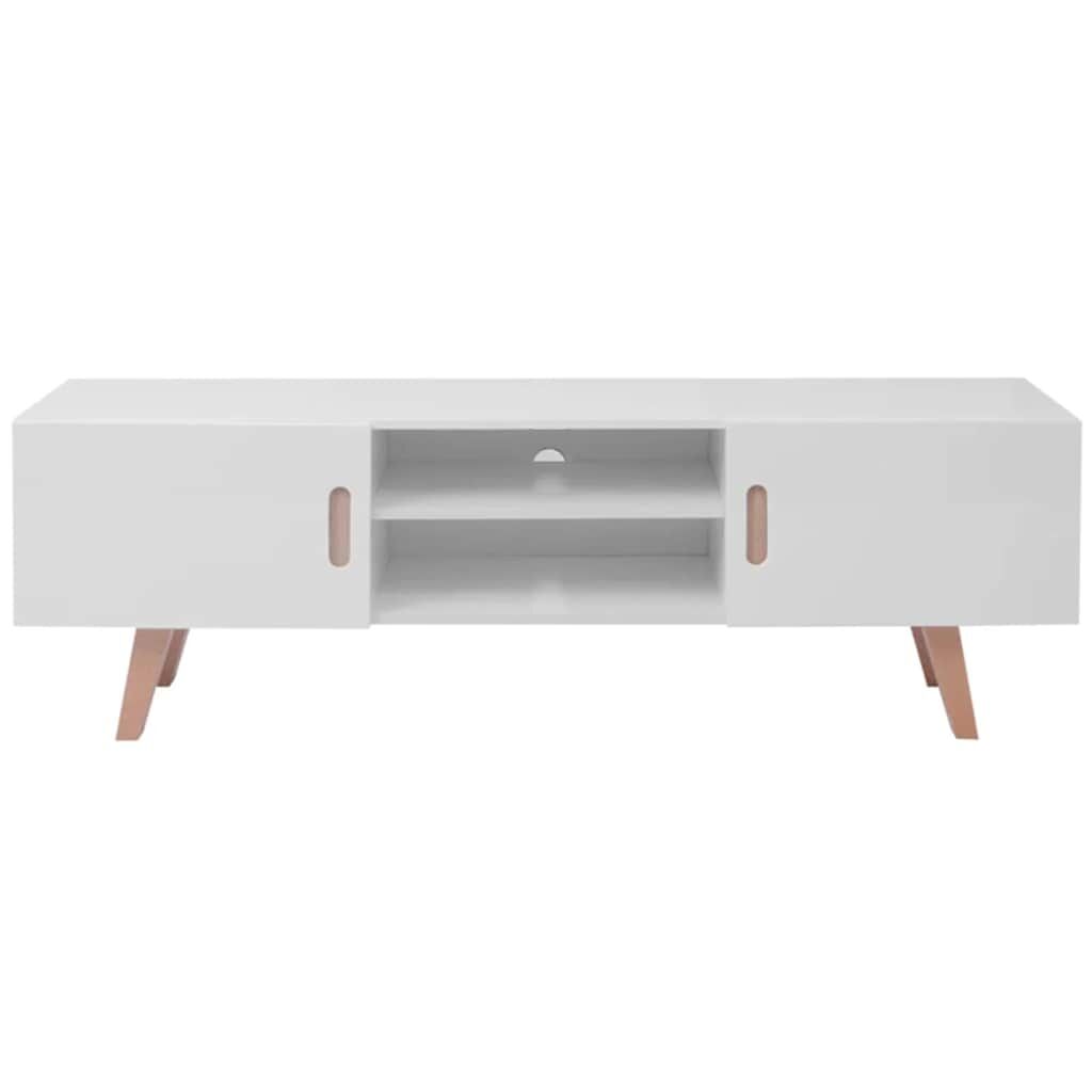 TV Stand MDF 150x35x48.5 cm High Gloss White Price