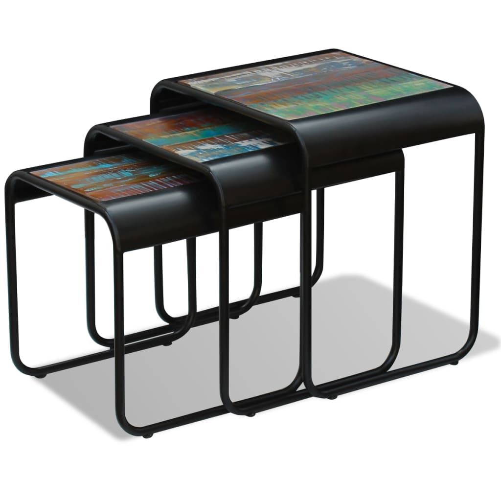 Three Piece Nesting Tables Solid Reclaimed Wood Price