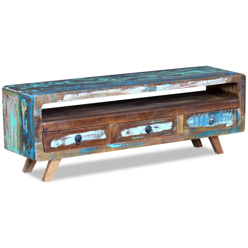TV Cabinet with 3 Drawers Solid Reclaimed Wood Price