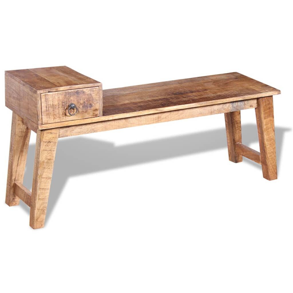 Bench with Drawer Solid Mango Wood 120x36x60 cm Price