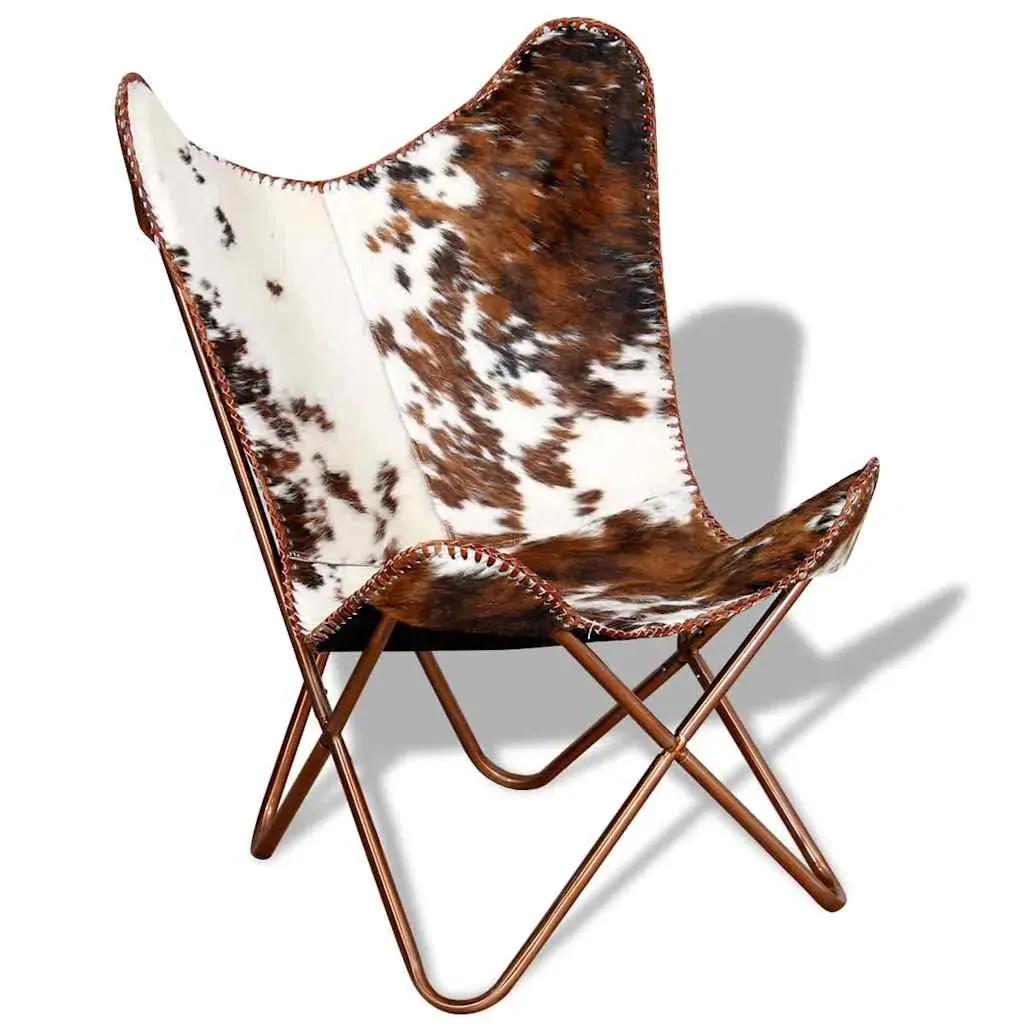 Butterfly Chair Brown and White Real Cowhide Leather Price