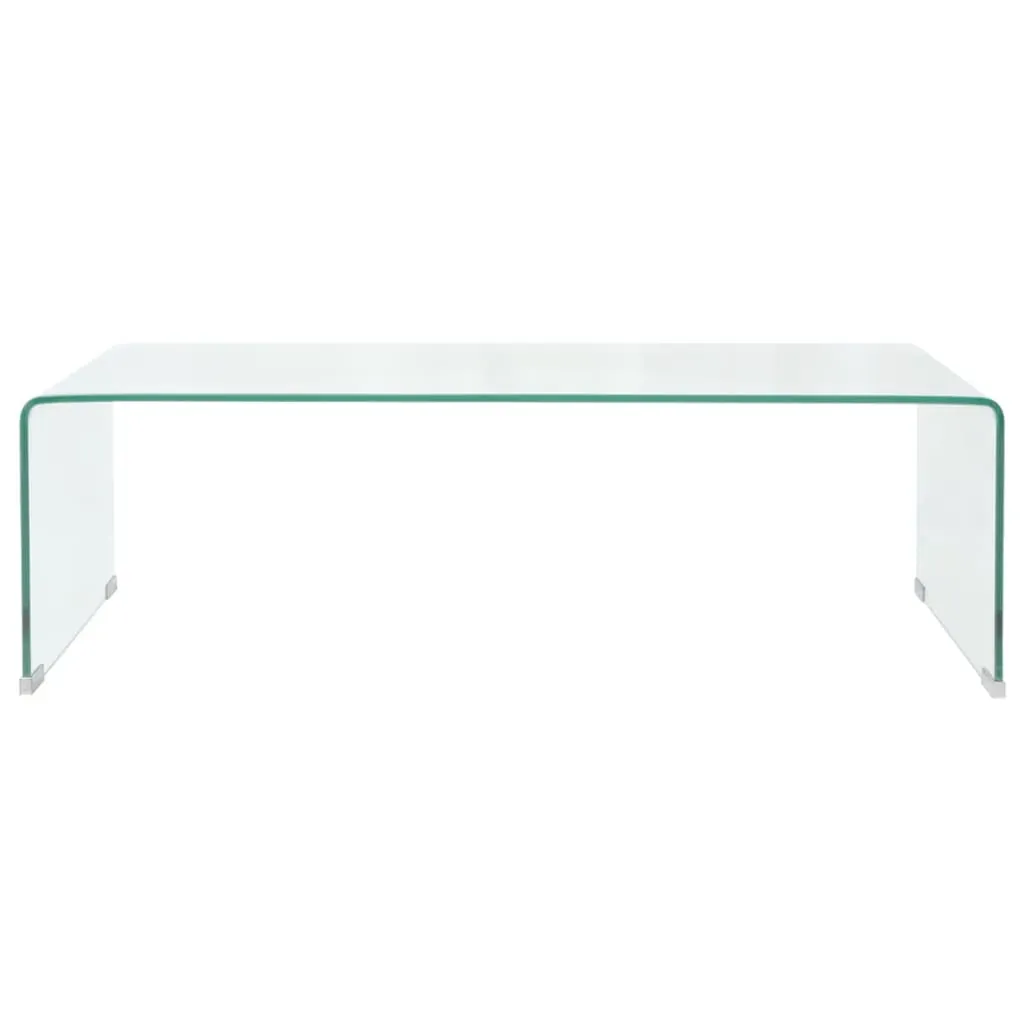 Coffee Table Tempered Glass 98x45x30 cm Clear Price