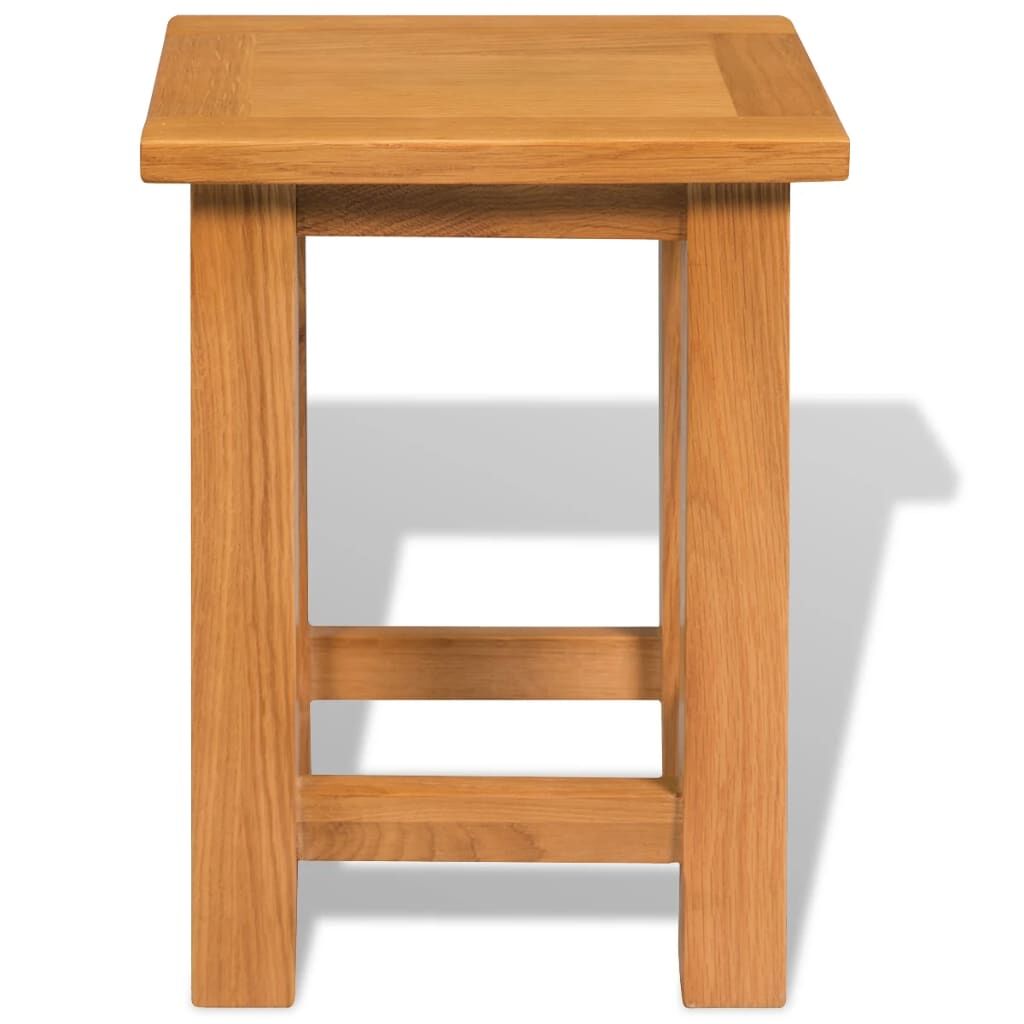 End Table 27x24x37 cm Solid Oak Wood Price