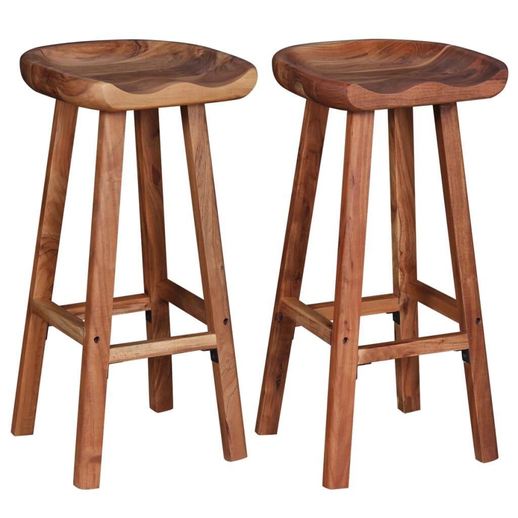 Bar Stools 2 pcs Solid Acacia Wood Price