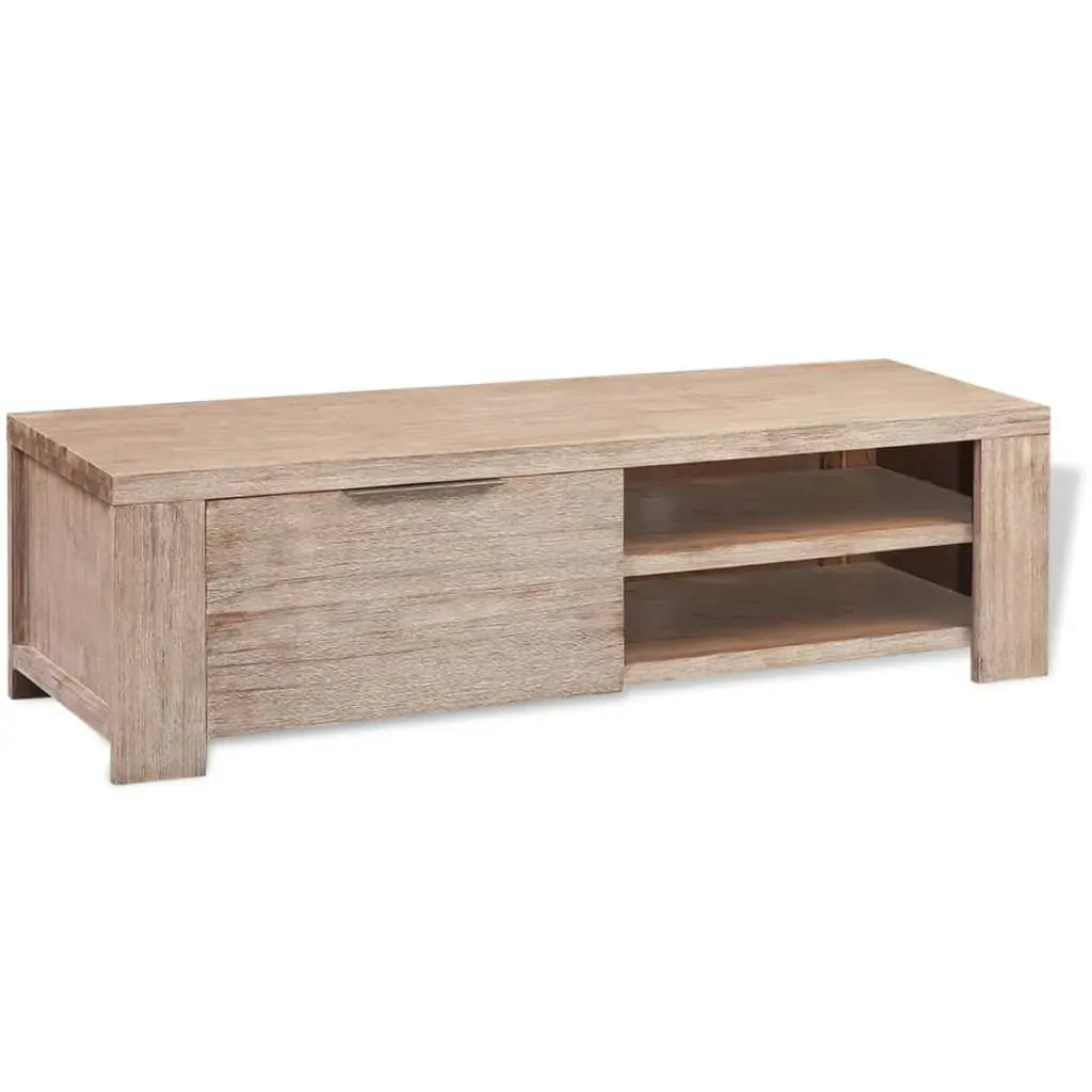 TV Cabinet Solid Brushed Acacia Wood 140x38x40 cm Price