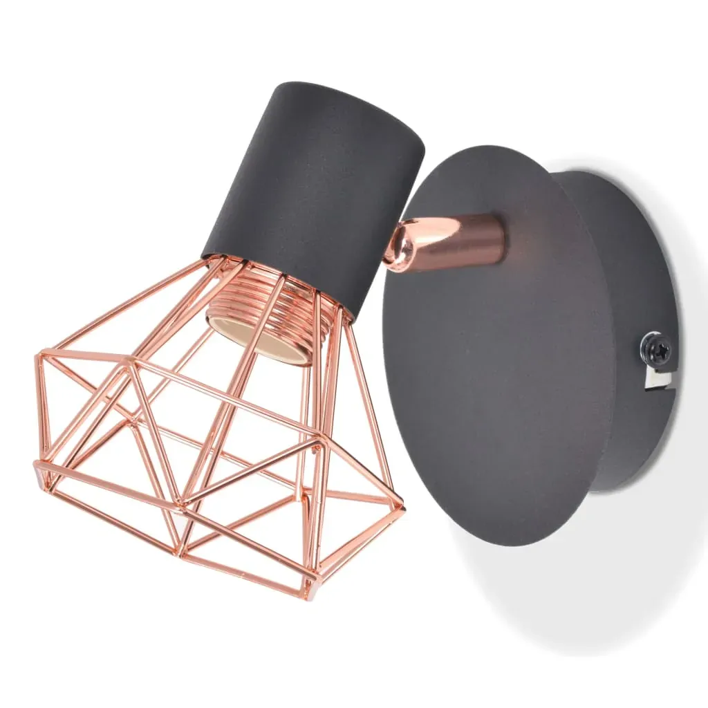 Wall Lamp 2 pcs E14 Black and Copper Price