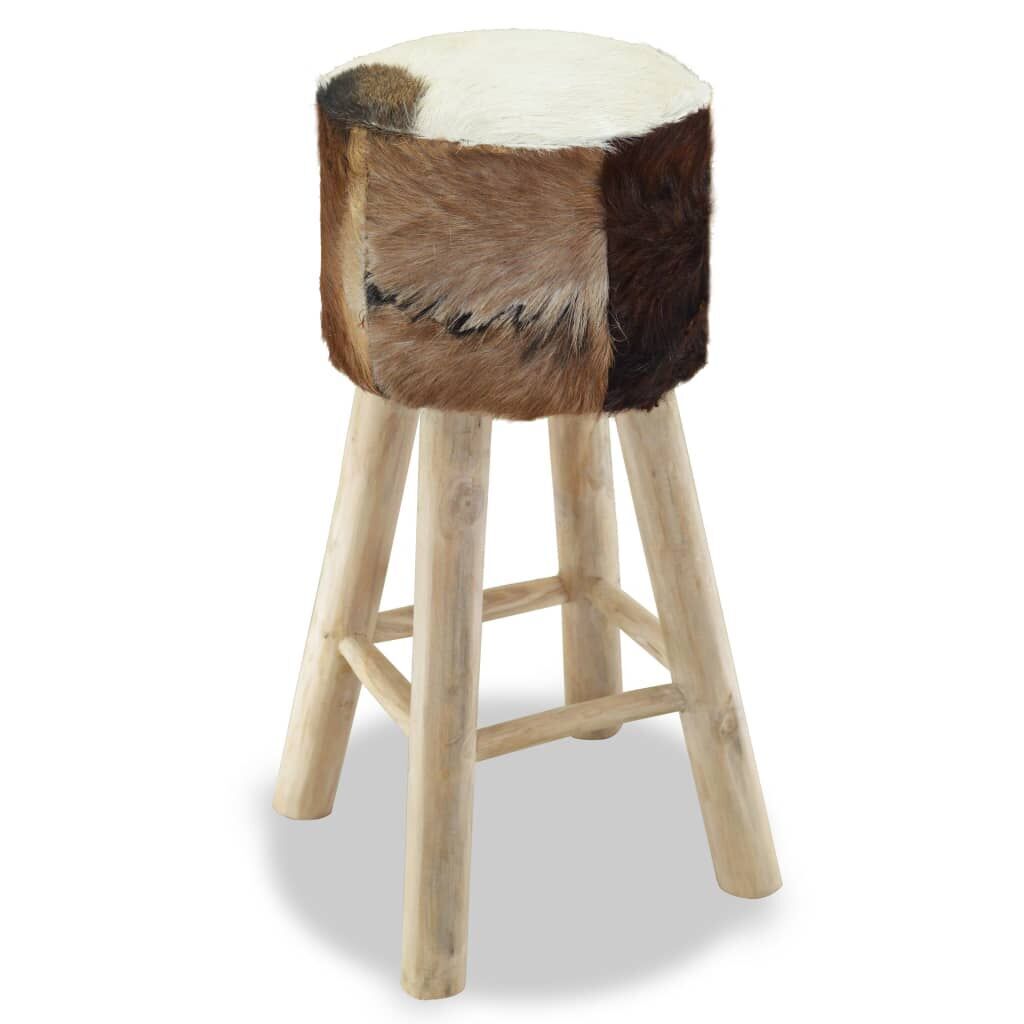 Bar Stool Real Leather and Solid Teak Wood Price