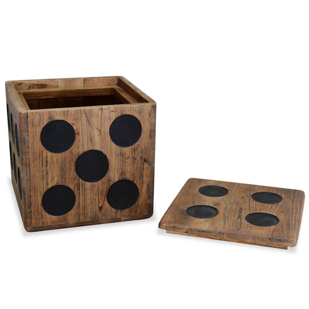 Storage Box Mindi Wood 40x40x40 cm Dice Design Price