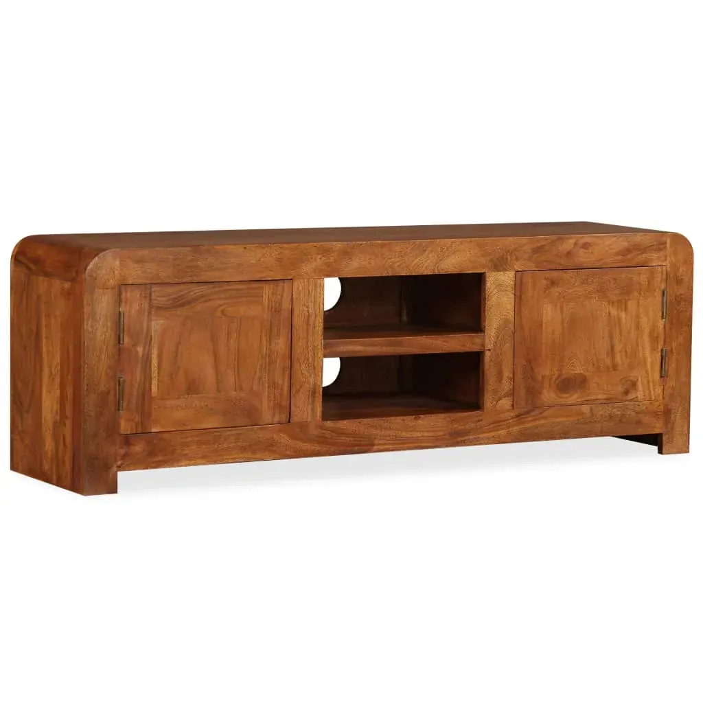 TV Cabinet Solid Wood with Honey Finish 120x30x40 cm Price