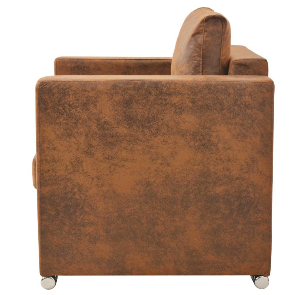 Armchair Brown Faux Suede Leather Price