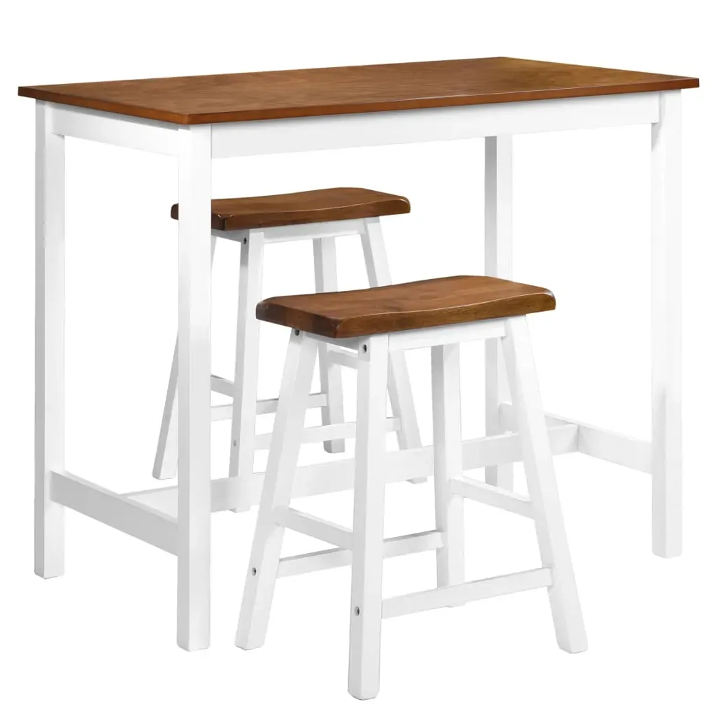 Bar Table and Stool Set 3 Pieces Solid Wood Price