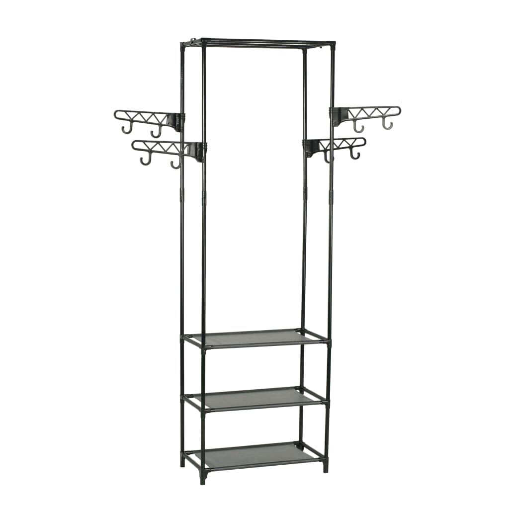 Clothes Rack Steel and Non-woven Fabric 55x28.5x175 cm Black Price