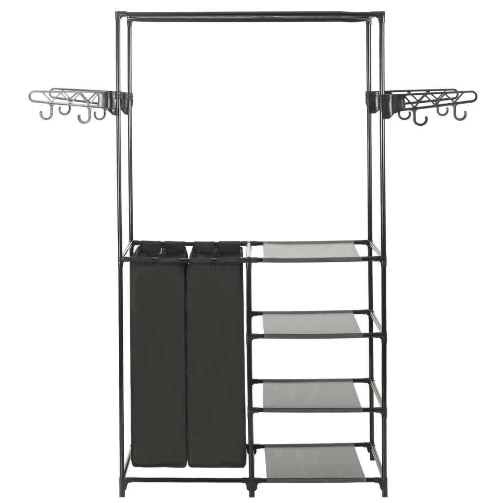 Clothes Rack Steel and Non-woven Fabric 87x44x158 cm Black Price