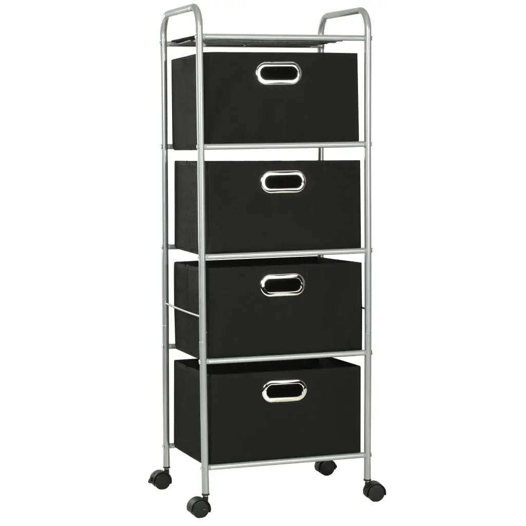 Shelving Unit with 4 Storage Boxes Steel and Non-woven Fabric Price