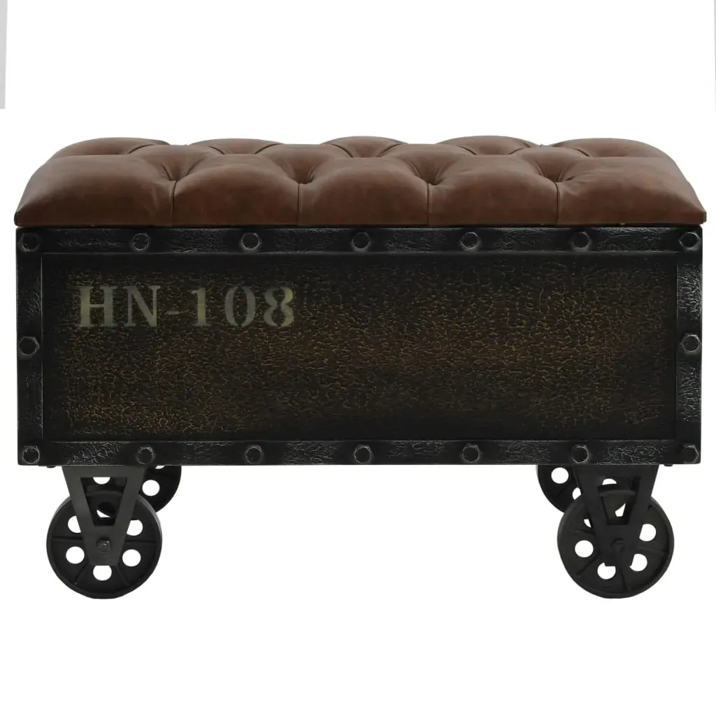 Storage Bench 80.5x41x50 cm Solid Wood and Artificial Leather Price