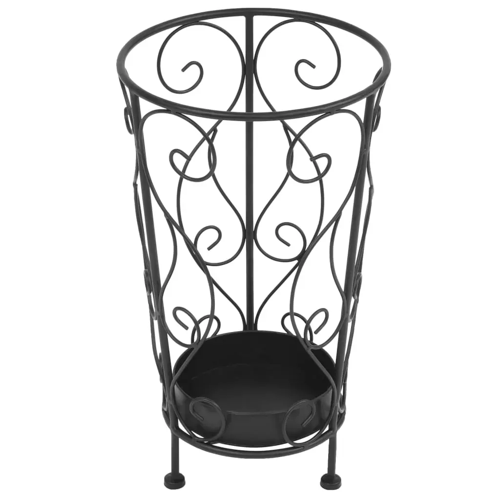 Umbrella Stand Vintage Style Metal 26x46 cm Black Price