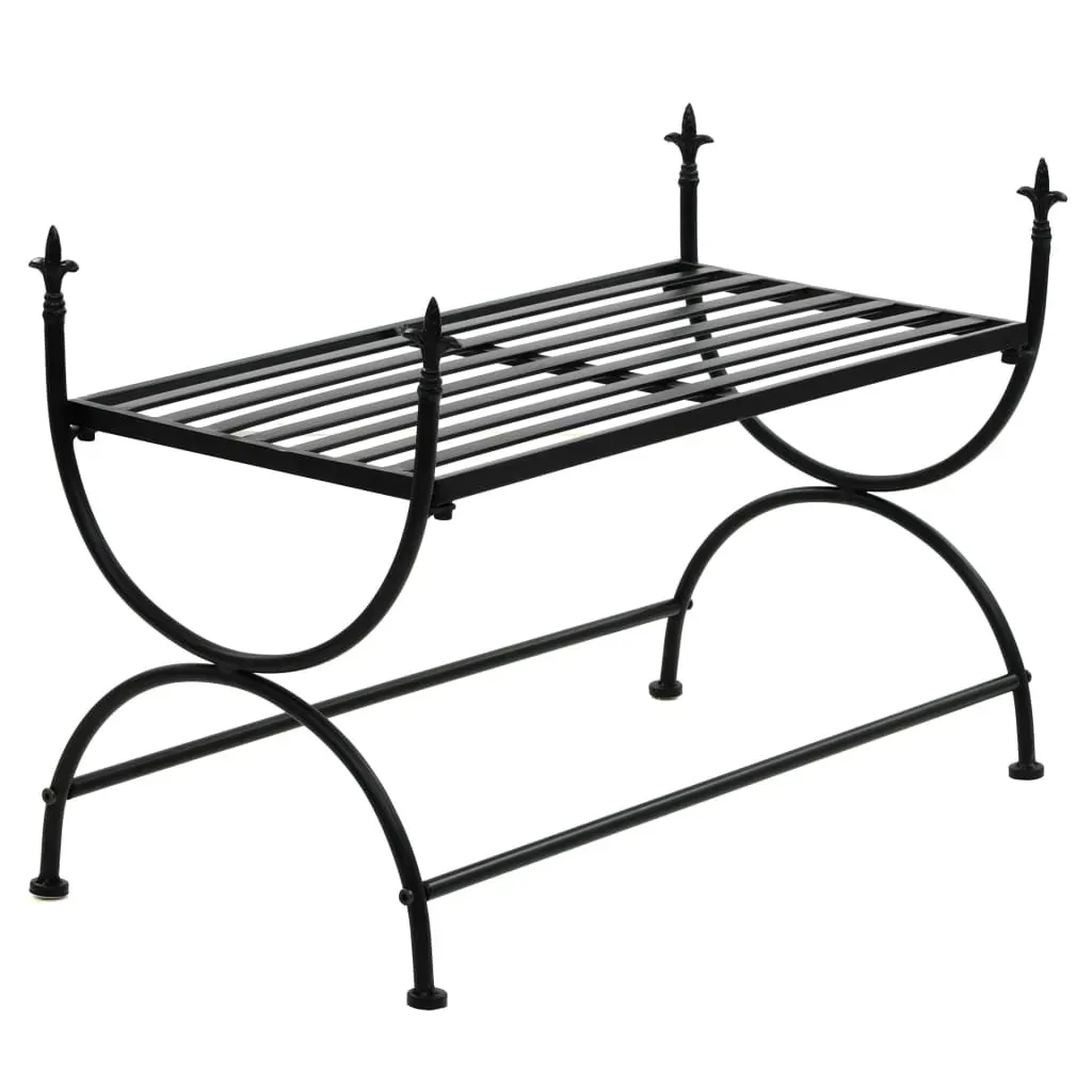 Bench Vintage Style Metal 83x42x55 cm Black Price