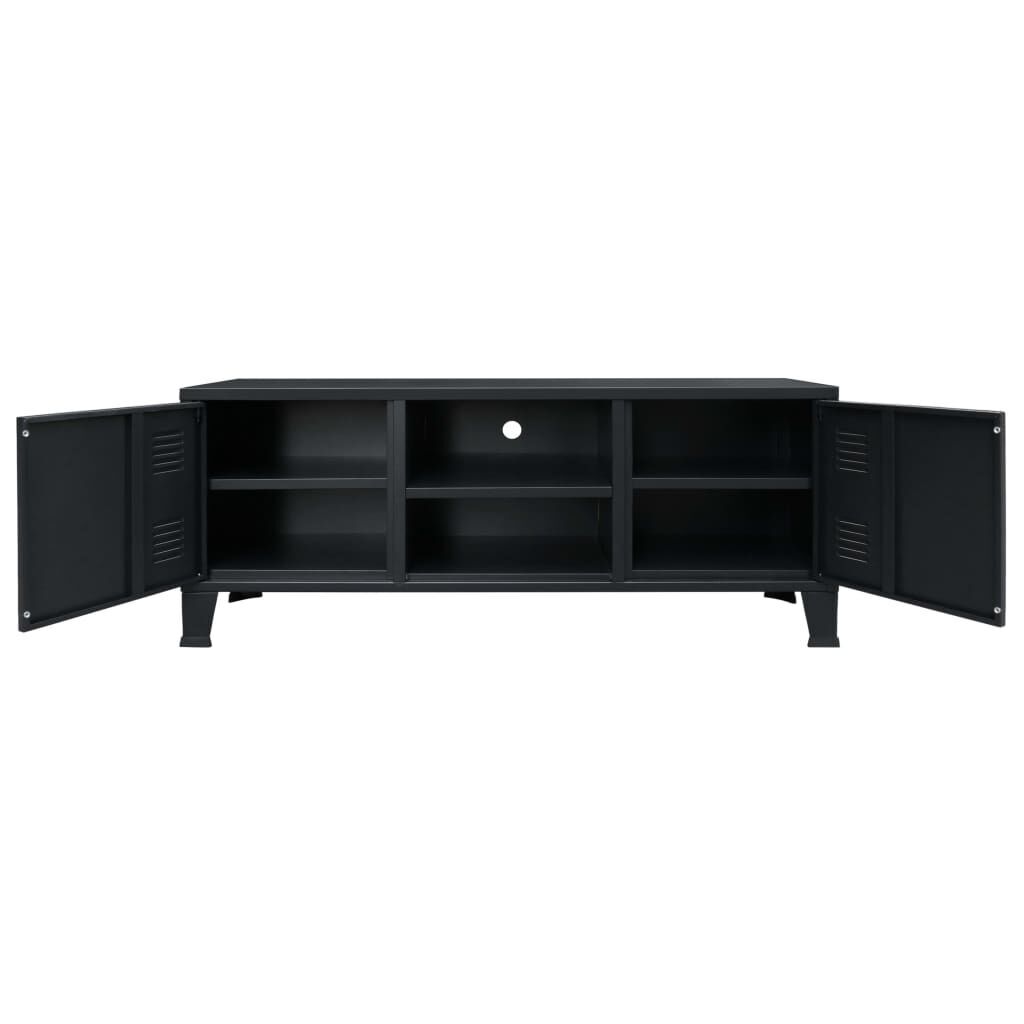TV Cabinet Metal Industrial Style 120x35x48 cm Black Price