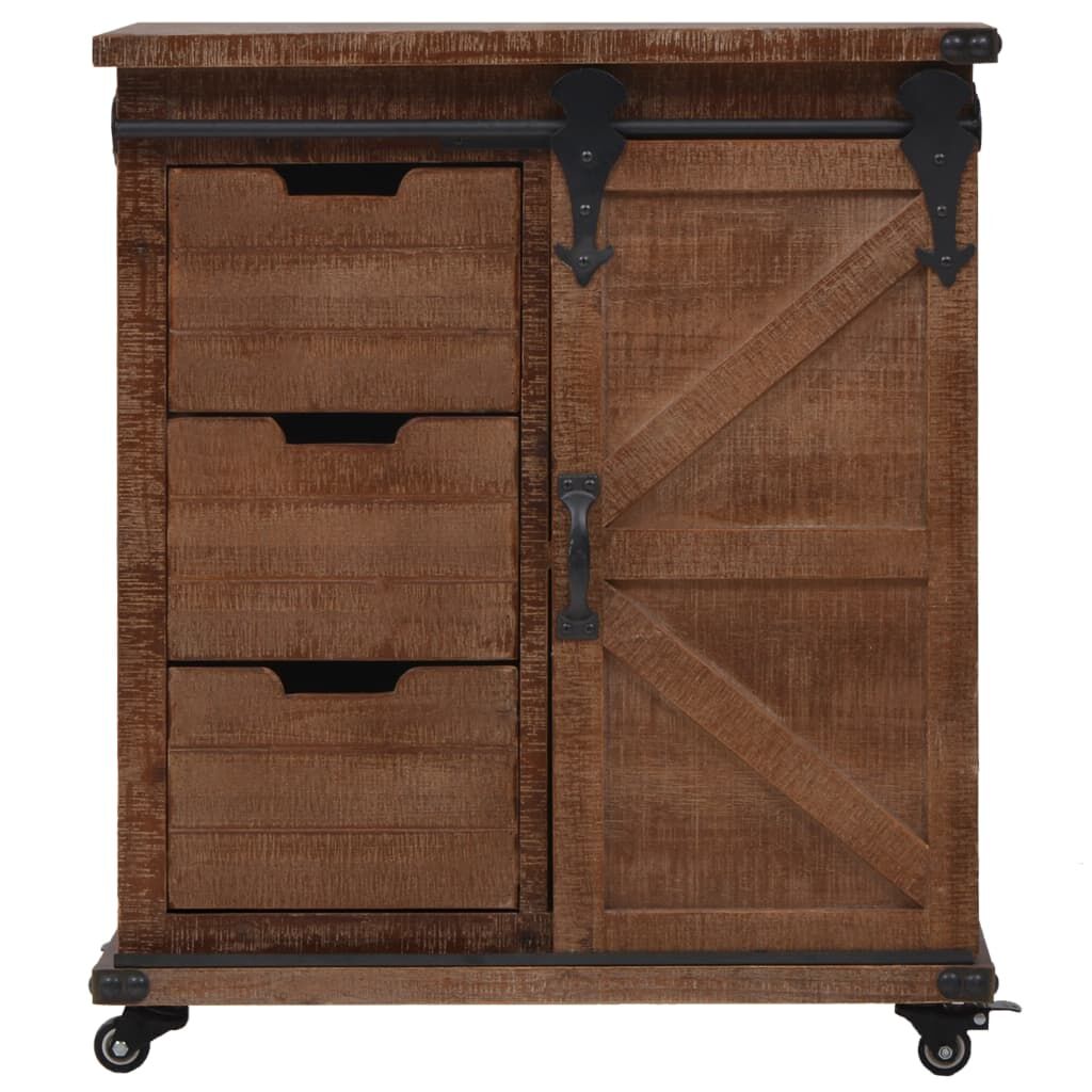 Storage Cabinet Solid Fir Wood 64x33.5x75 cm Brown Price