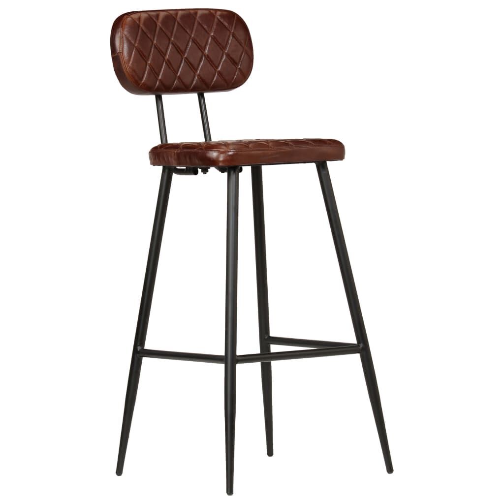 Bar Chairs 2 pcs Brown Real Leather Price
