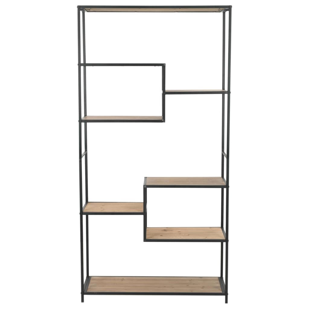 Bookcase Solid Firwood and Steel 90.5x35x180 cm Price