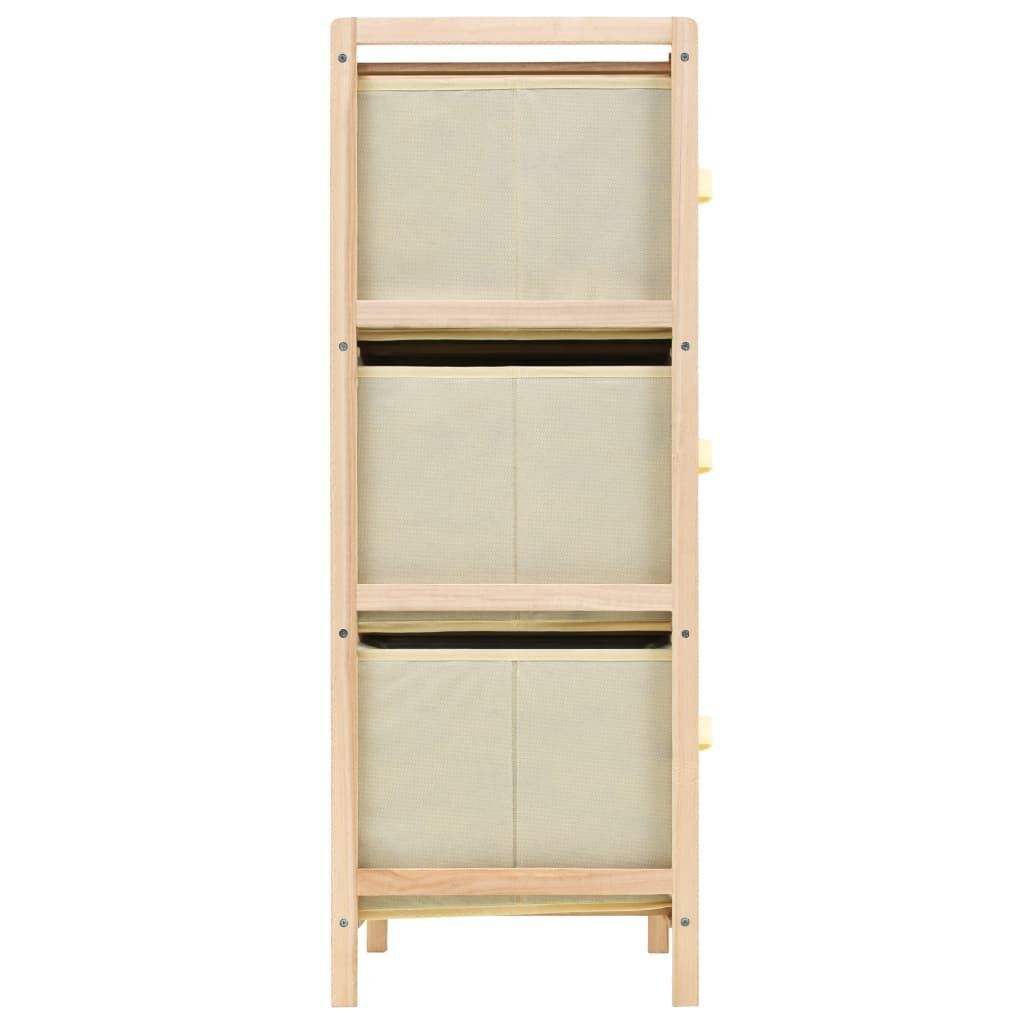 Storage Rack with 6 Fabric Baskets Cedar Wood Beige Price