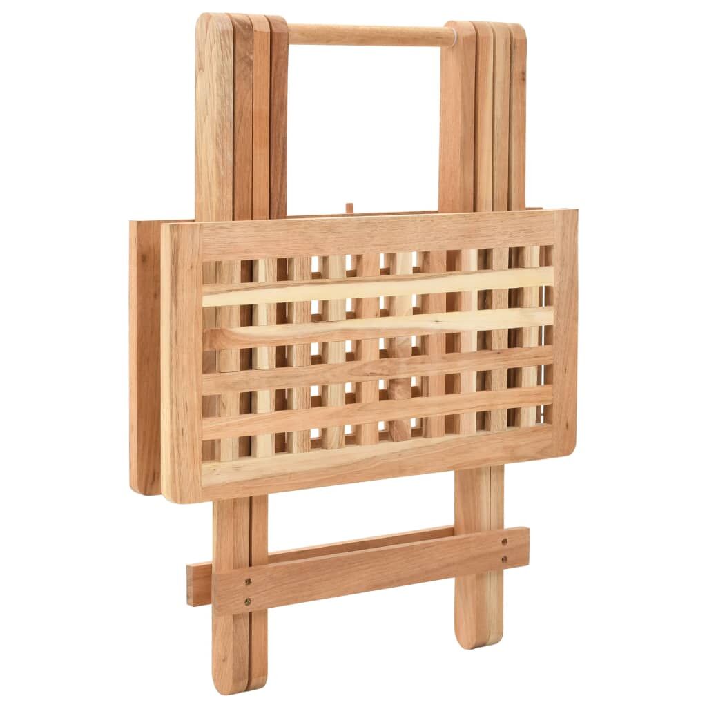 Foldable Side Table Solid Walnut Wood 50x50x49 cm Price