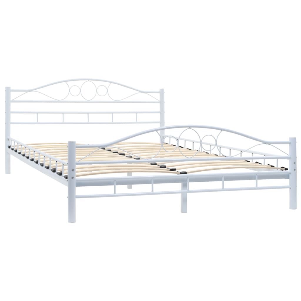 Bed Frame without Mattress White Metal 137x187 cm Double Price