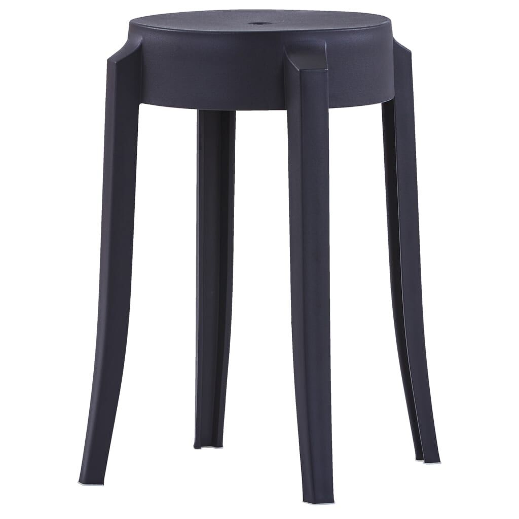 Stackable Stools 4 pcs Black Plastic Price