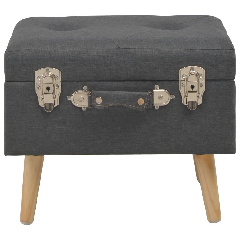 Storage Stool 40 cm Dark Grey Fabric Price