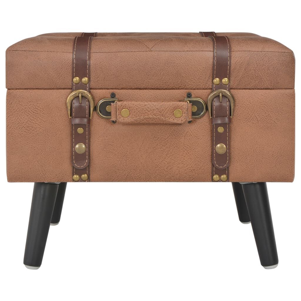 Storage Stool 40 cm Brown Faux Leather Price