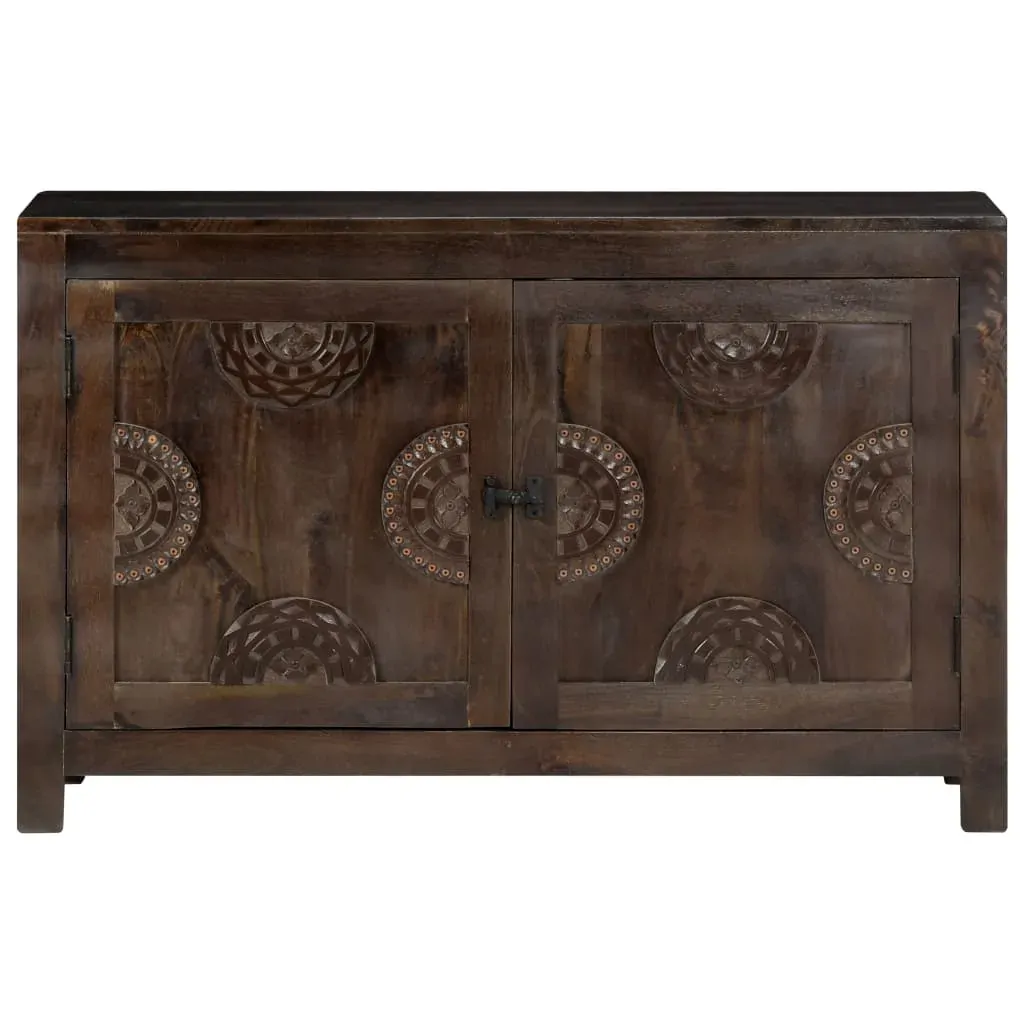 Sideboard with Carved Design 110x35x70 cm Solid Mango Wood Price